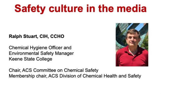 SAFETY CULTURE IN THE MEDIA, September 2020 CHAS Chat
