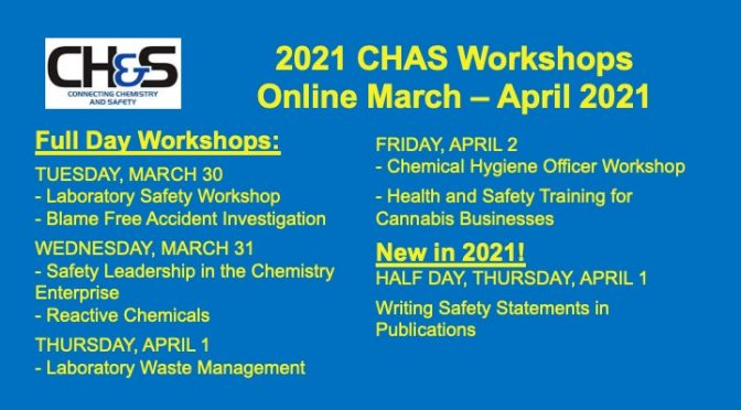 CHAS Spring 2021 Professional Workshops, APril 1 – April 2