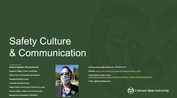 Safety Culture & Communication: Safety Journal Club Discussion, Nov 10, 2020