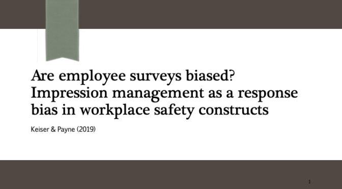 Are employee surveys biased? CHAS Journal club, Oct 13, 2021