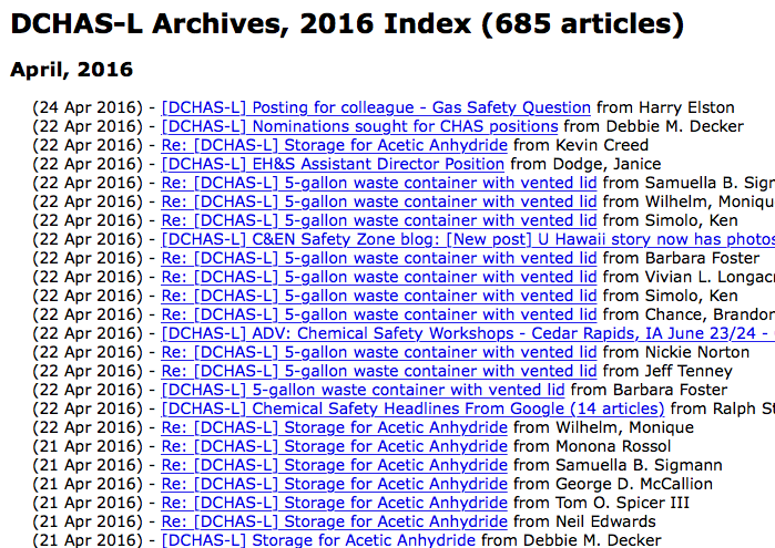 The DCHAS-L list | ACS Division of Chemical Health and Safety