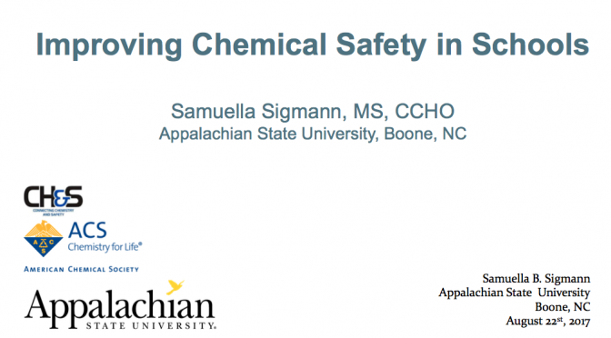 “Improving Chemical Safety in Schools” Workshop at SERMACS