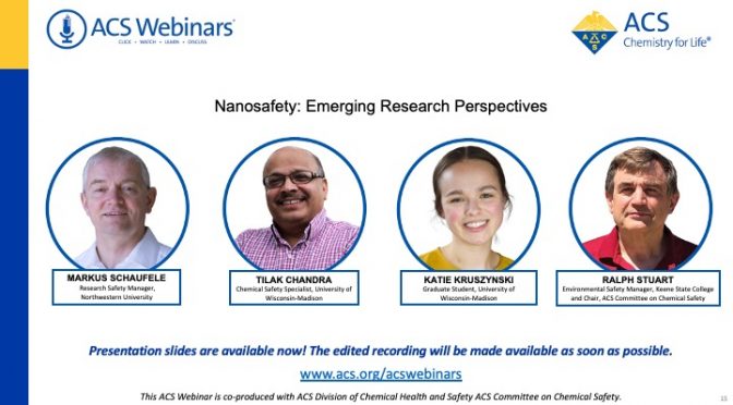 Highlights from ACS Webinar on Nanosafety Research