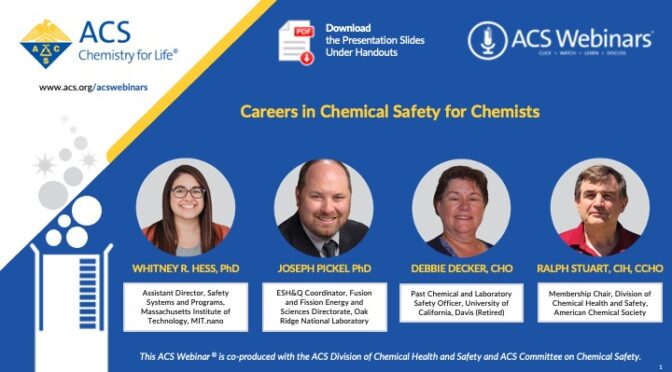 May ACS Webinar: Careers in Chemical Safety for Chemists